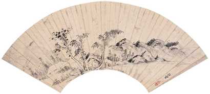 汤右曾 山水 镜心